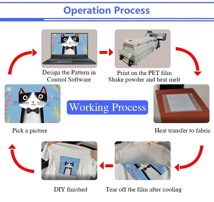 High Production Dtf Printer 60cm with Powder Shaker Smart Digital Textile Sublimation Printer